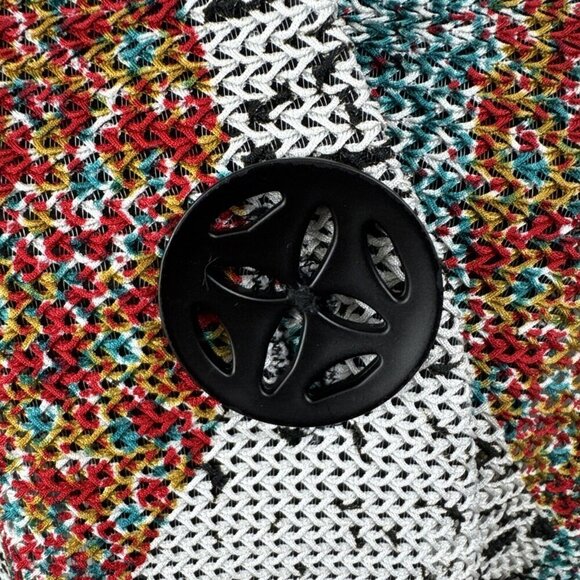 IC by Connie K Women's S Asymmetric Hem Blazer Jacket Multi Geometric EUC - Picture 4 of 14